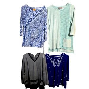 Women's 1X 14W 16W Tops Shirts Blouses Wholesale Bulk Lot 4 Plus Size